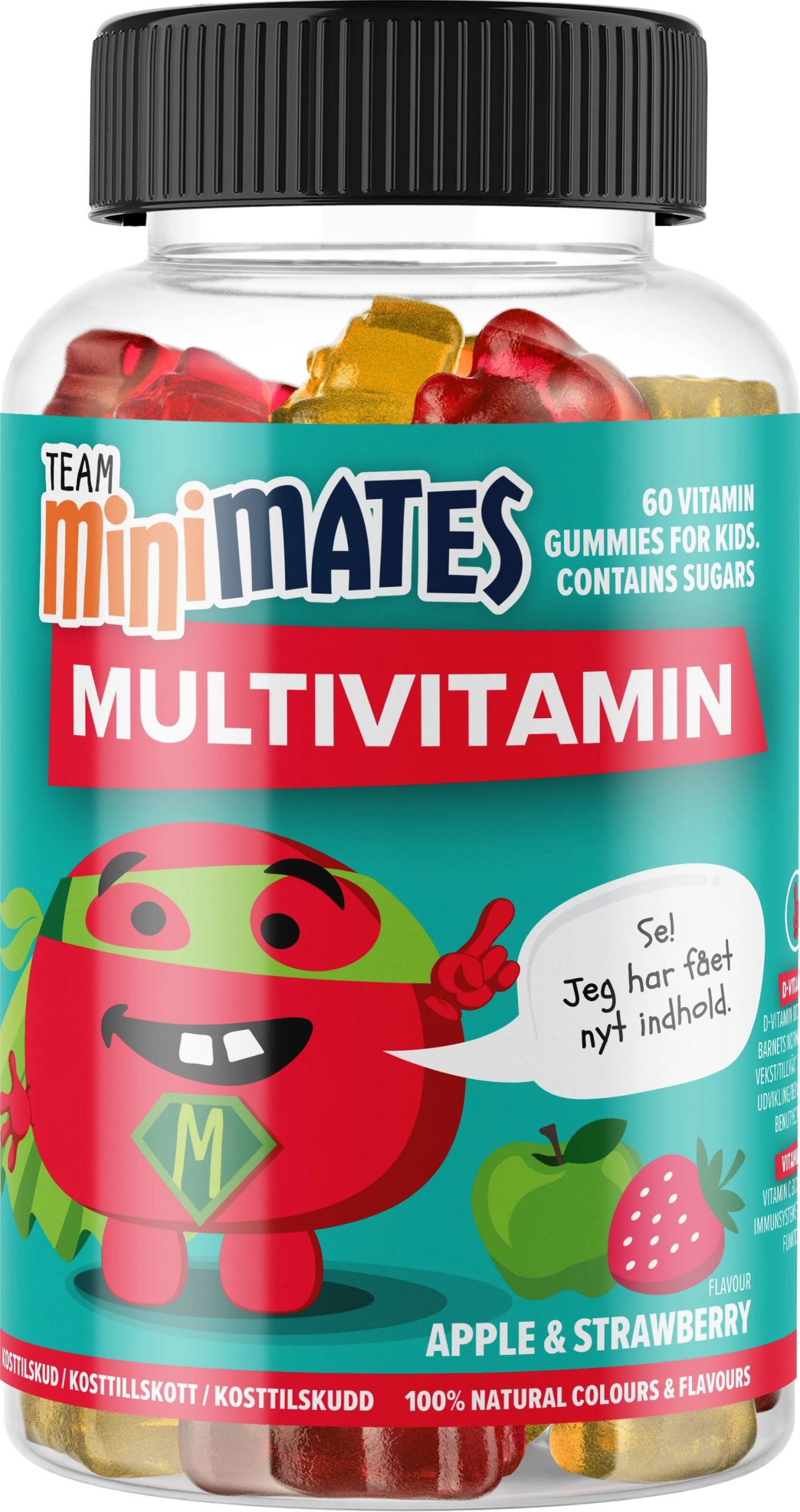 Team MiniMates - Multivitamin Apple & Strawberry 60 pcs - 60 v:4749554