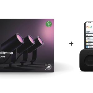 Philips Hue Lily Utendørs Spotlight Startpakke – White & Color Ambiance + Hue Bridge Pro – Gratis frakt v:7150225