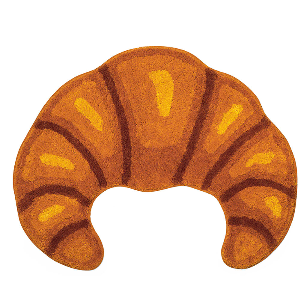 Kikkerland – Croissant Bath Rug – 25.75" x 20.25" x 0.25" v:9024361