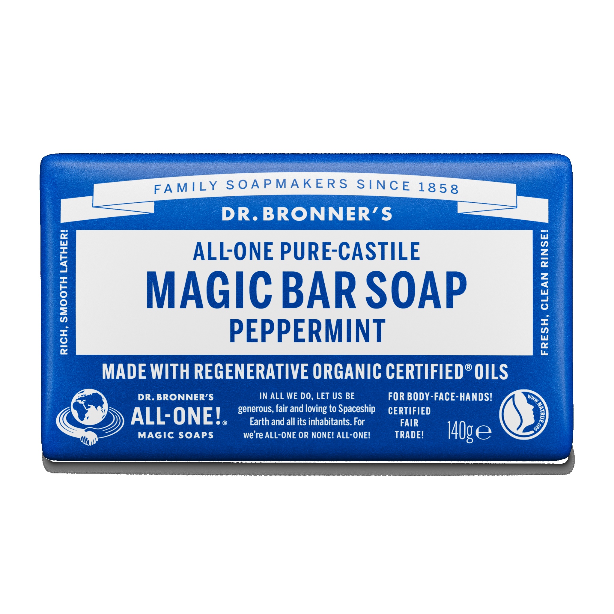 Dr. Bronner's – Magic Bar Soap Peppermint 140 g – 140 v:5117444 Dr. Bronner's – Magic Bar Soap Peppermint 140 g – 140 v:5117444