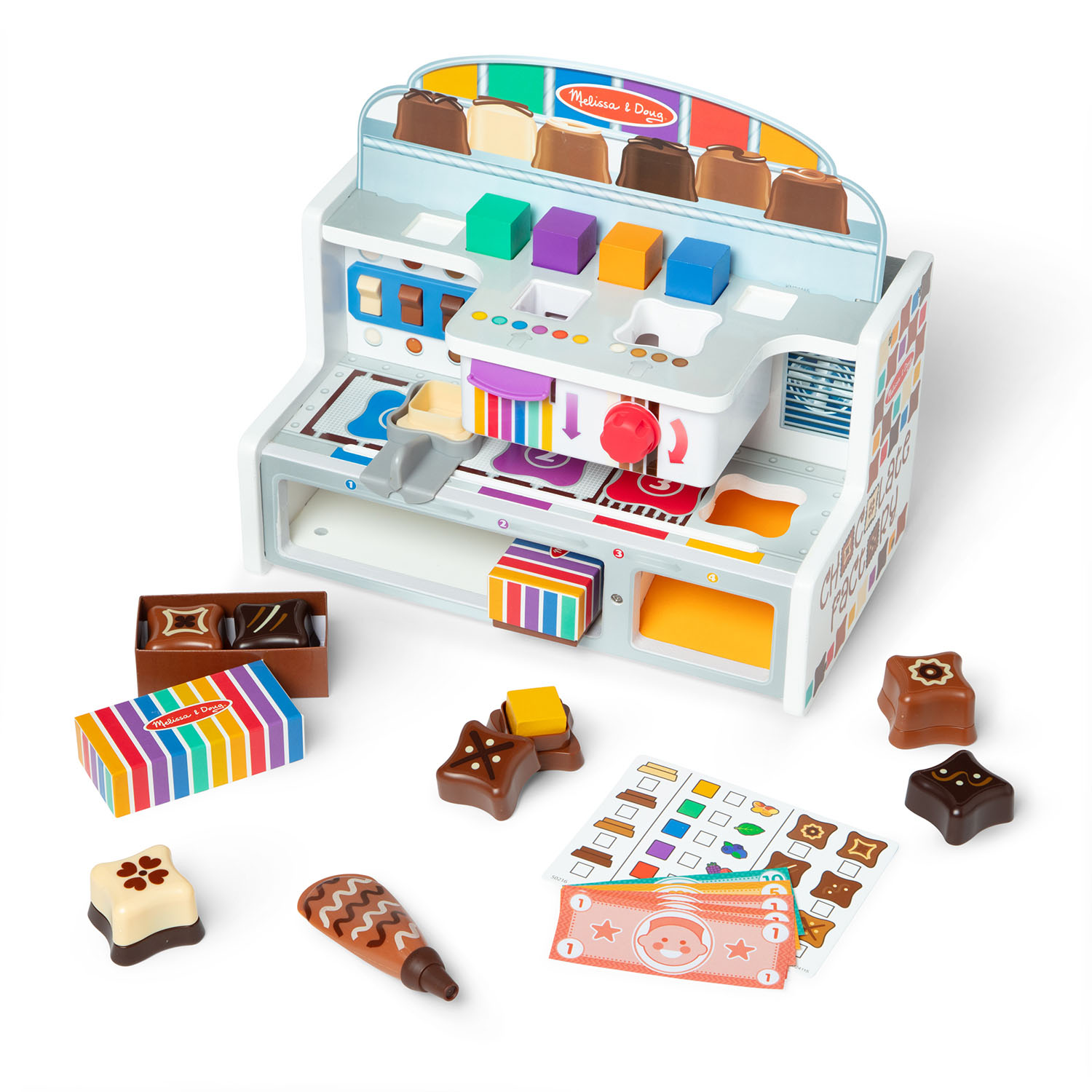 Melissa & Doug - Lekesett Wooden Chocolate Factory Play Set - Gratis frakt v:2450016