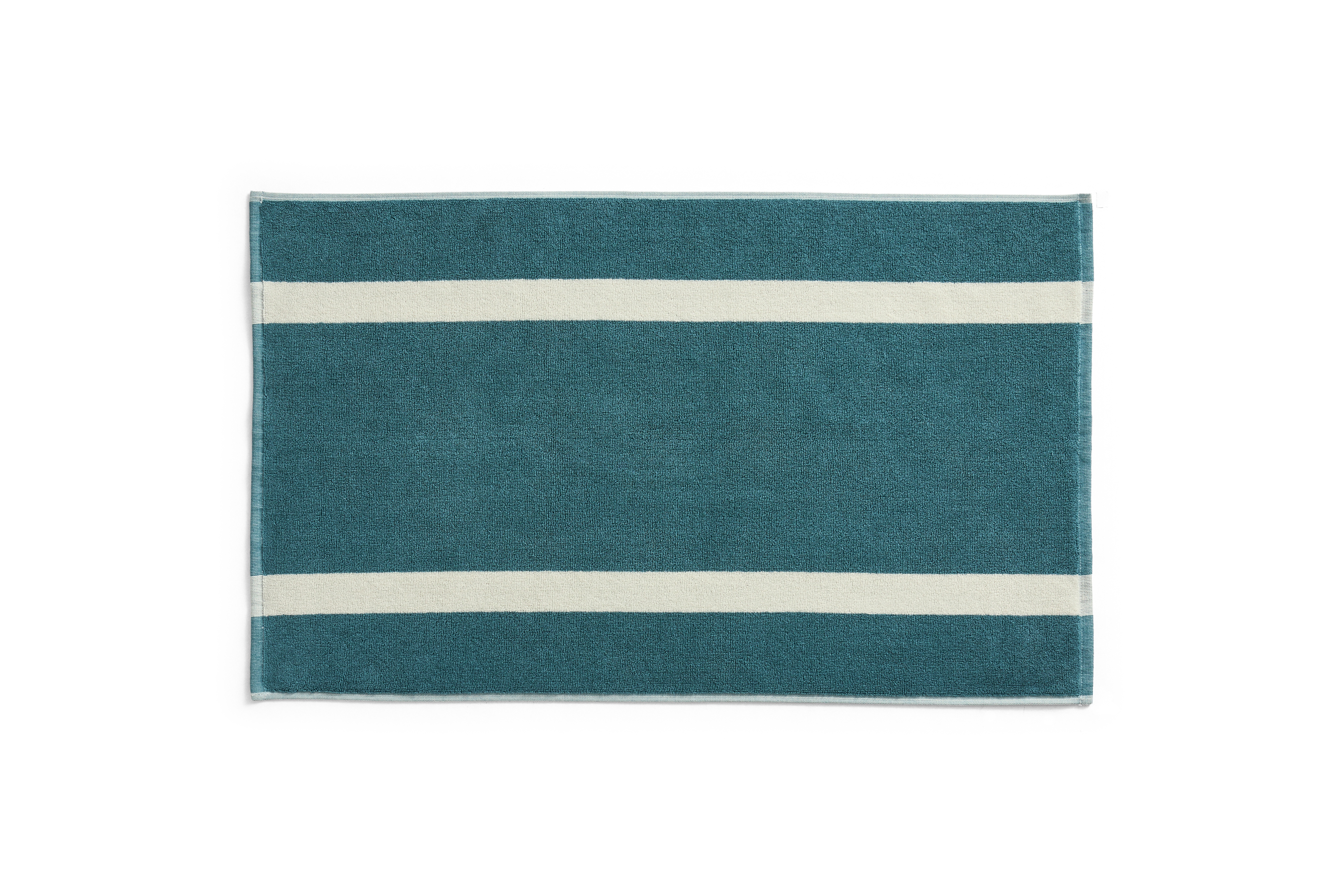 HAY – Stripete Badematte – W50 x L80 cm – Petrolblå – Petrol Blue v:5947320
