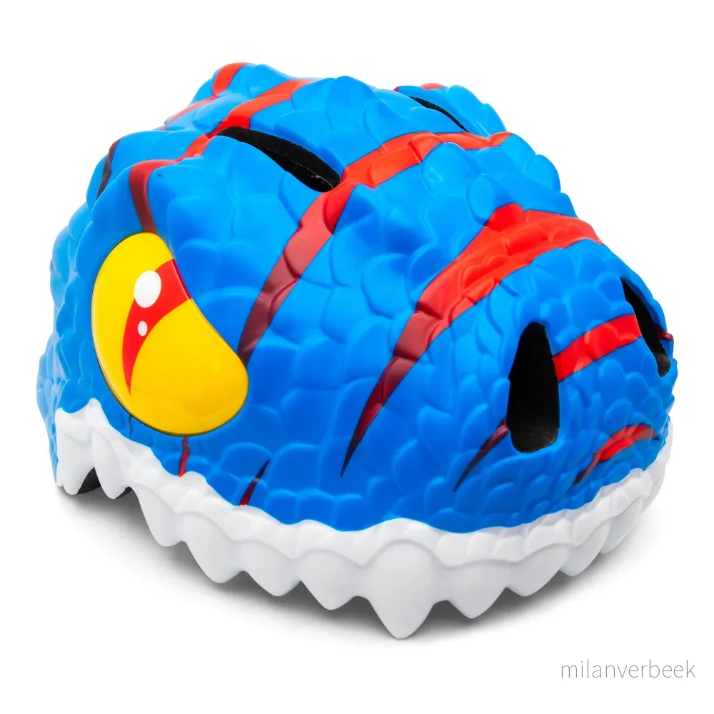 Crazy Safety – Dino Sykkelhjelm – Blå (49-55 cm) – Gratis frakt v:8425758