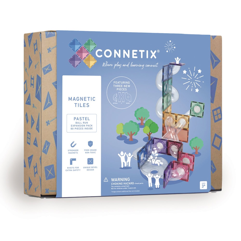 Connetix – Ball Run Expansion Pack – Pastel – 80 Pieces – (CT-P-00080-BR) – Gratis frakt v:8744750