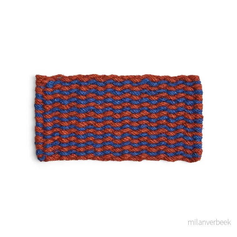 HAY – Stripe Wave Coco Dørmatte 40 x 80 cm (Brun & Marineblå) – Brown & Navy v:8917205