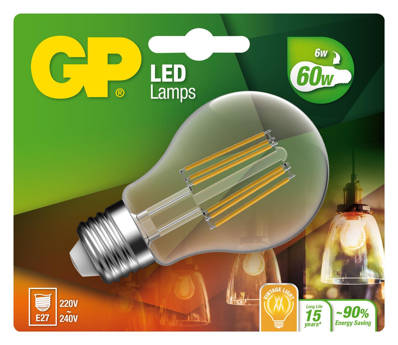 GP - LED Lamp Classic Filament, E27, 6W (60W), 806lm v:9952278