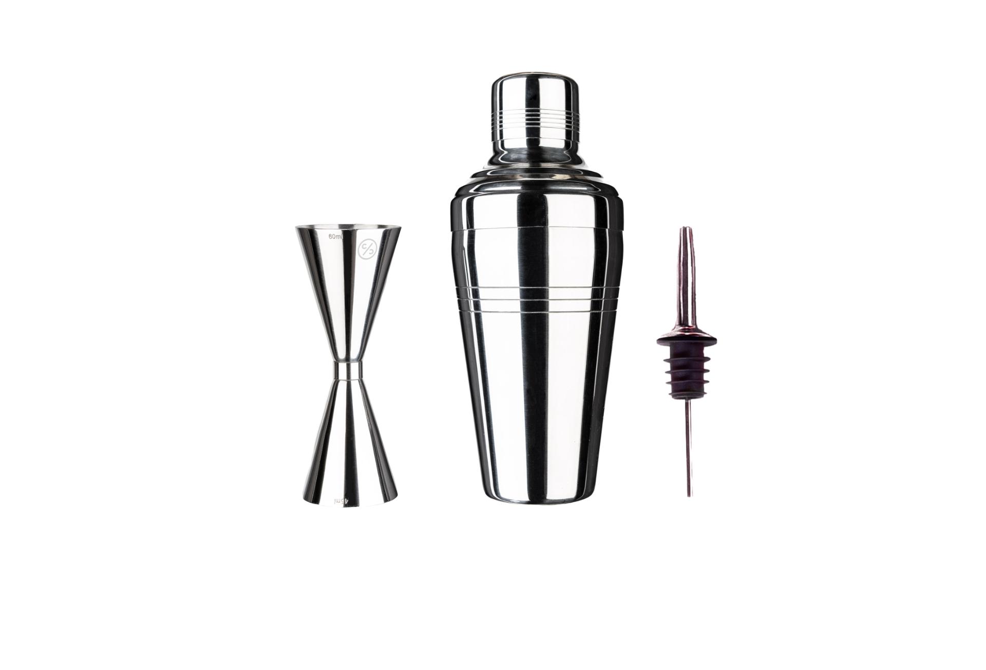 Cocktail Club - Bar Kit Mini - 3-piece Shaker, Jigger, Pourer - Gratis frakt v:3483754