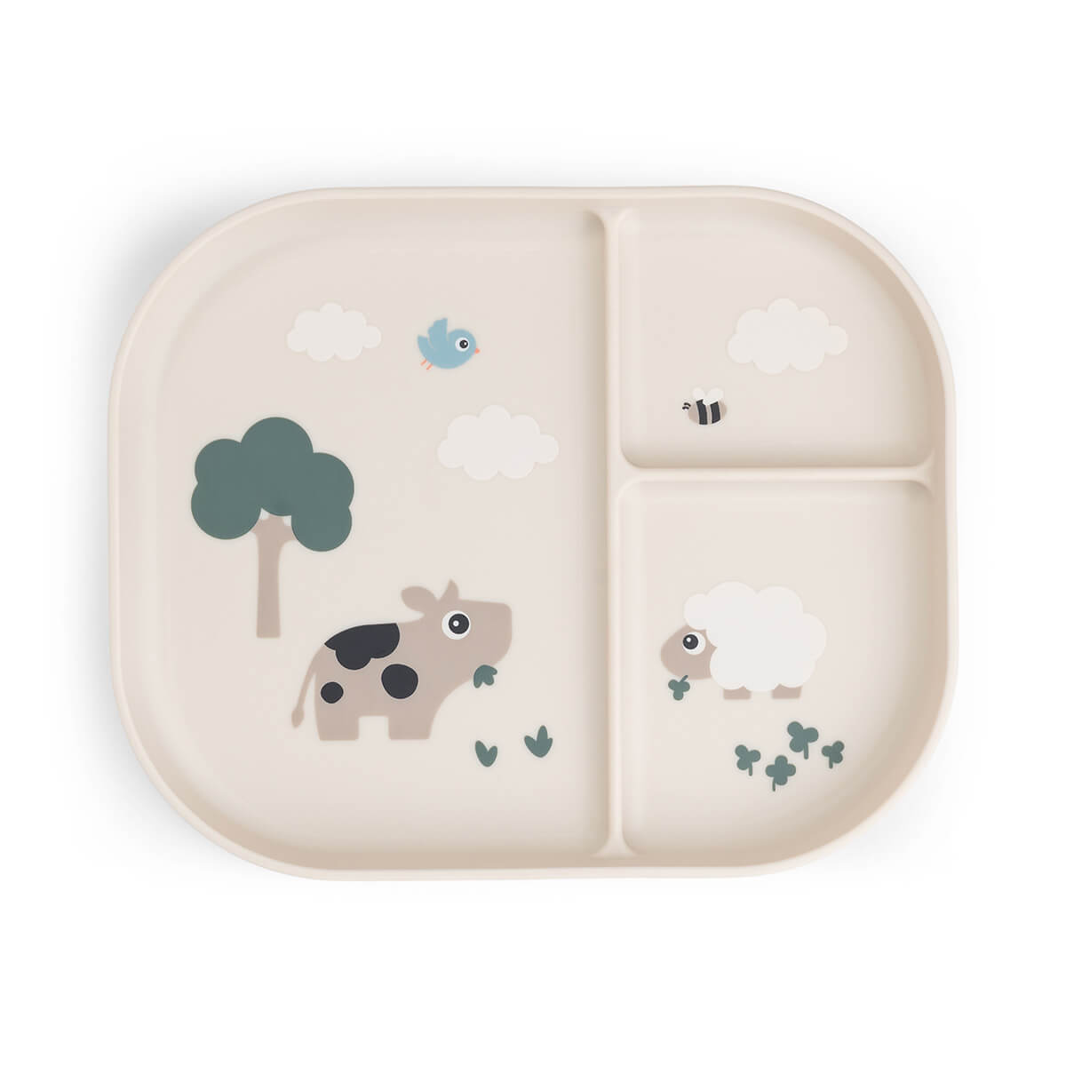 Done by Deer – Foodie compartment plate – Tiny farm Sand – 22 x 18 x H 2 cm v:4048353 Done by Deer – Foodie compartment plate – Tiny farm Sand – 22 x 18 x H 2 cm v:4048353