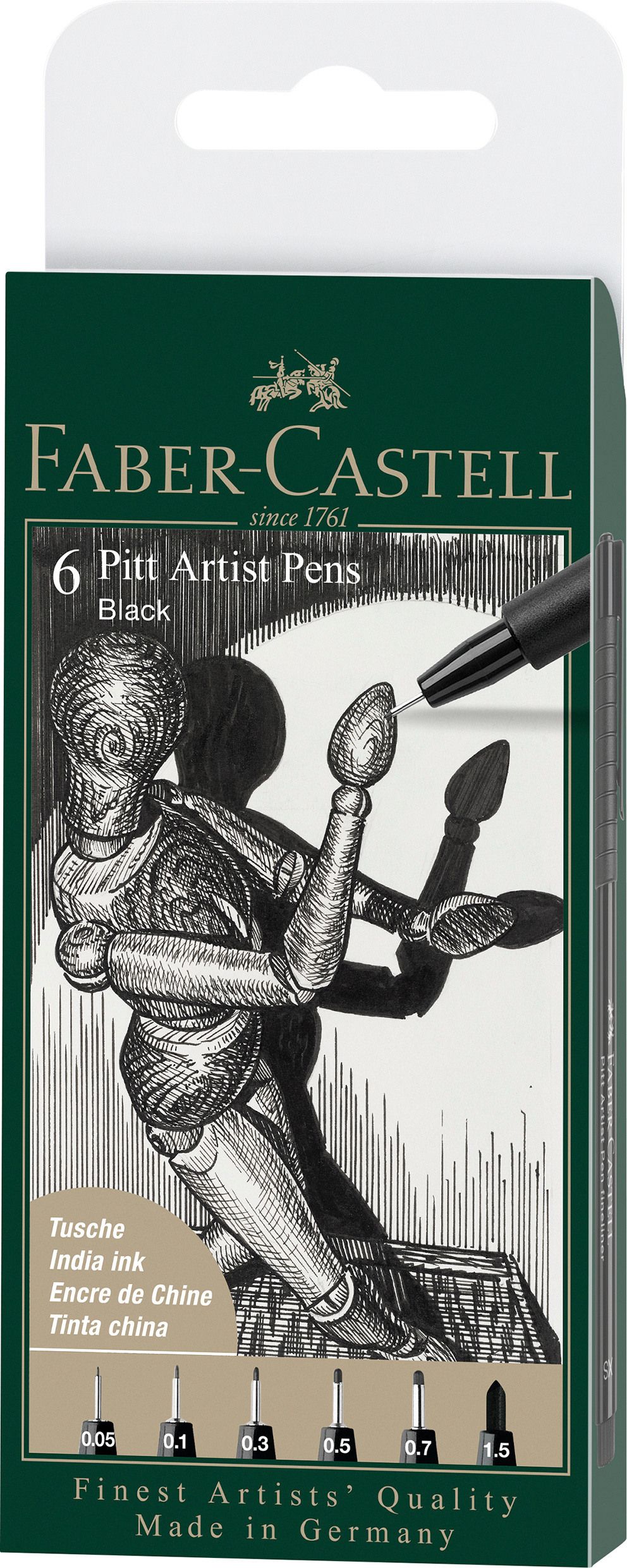 Faber-Castell - 6 pitt Artist Pen, brush - Black (167154) v:9877884