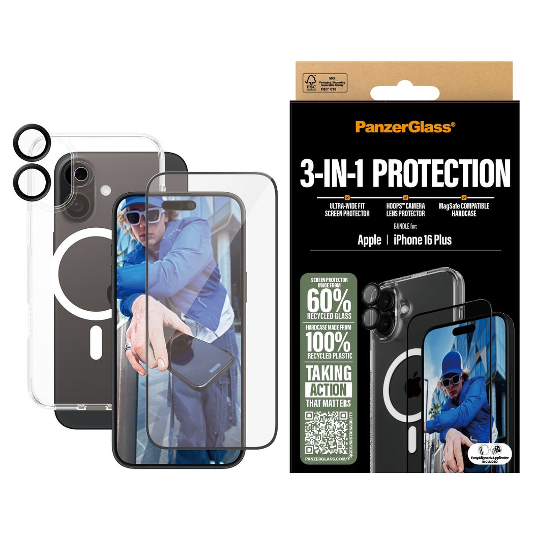 PanzerGlass - iPhone 16 Plus 7'' 3-in-1 Protection Bundle v:8958389