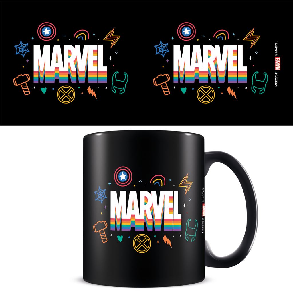 MARVEL PRIDE (LOGO RAINBOW) BLACK MUG v:3796980