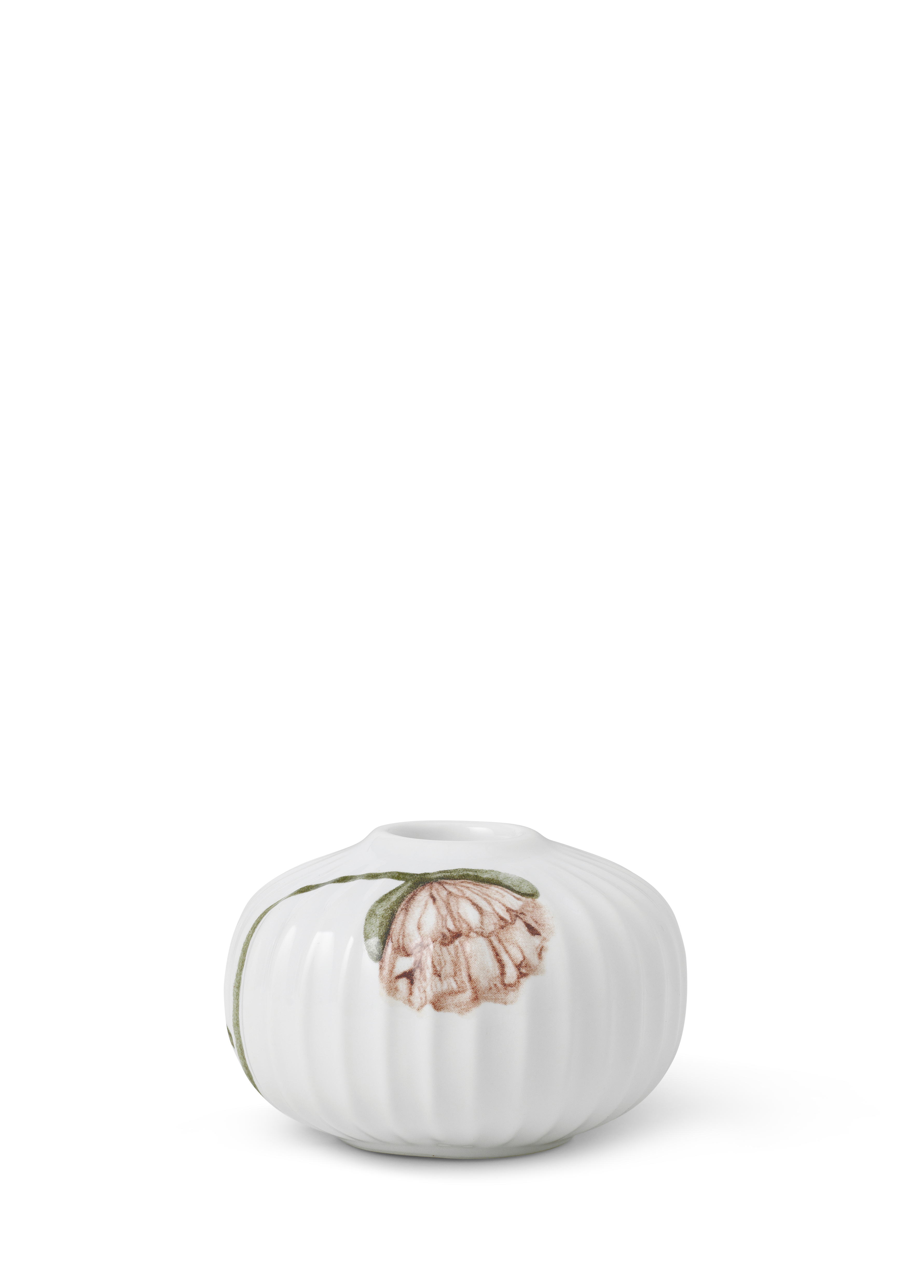 Kähler – Hammershøi Poppy Lysestake – Hvit m. deko – Ø7.5 cm v:8990079