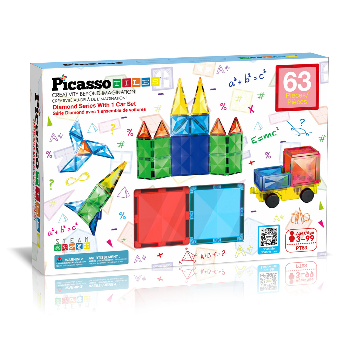 Picasso Tiles - Diamond Series Set (63 pcs) (PT63) v:9757634