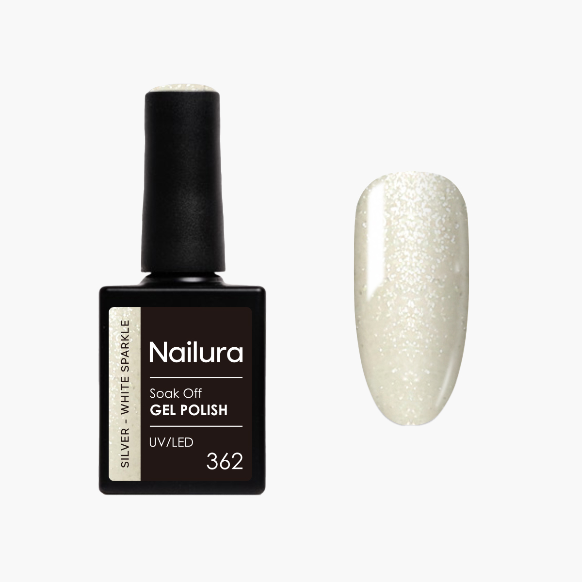 Nailura – Gel Polish 362 – Silver White Sparkle – 10 ml – Silver White Sparkle v:8792369 Nailura – Gel Polish 362 – Silver White Sparkle – 10 ml – Silver White Sparkle v:8792369