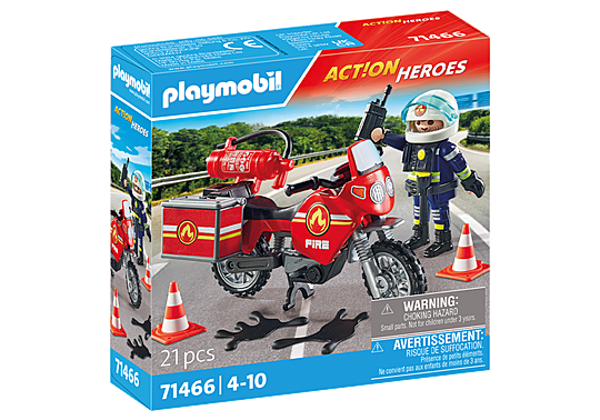 PLAYMOBIL - Fire Motorcycle & Oil Spill Incident (71466) v:3971061