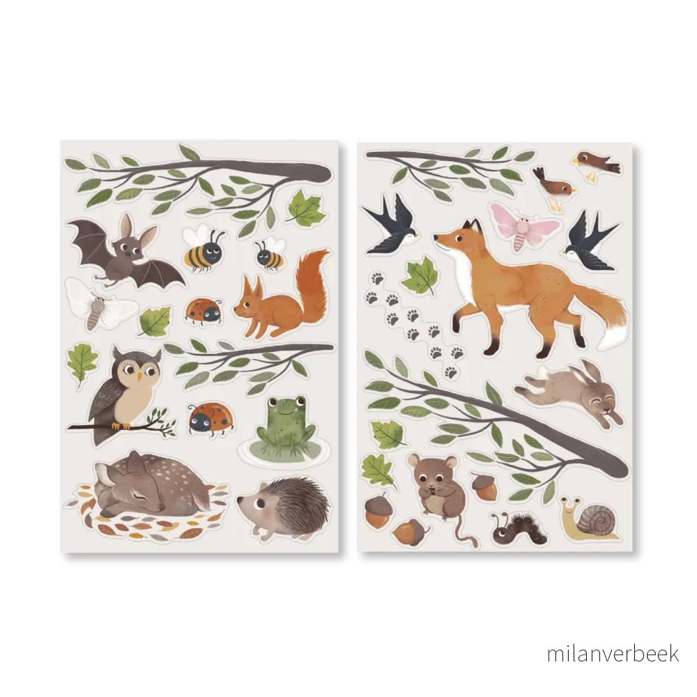 Filibabba – Forest Friends Wallstickers – Flerfarvet – 12-48 M (FI-03822) v:6166617