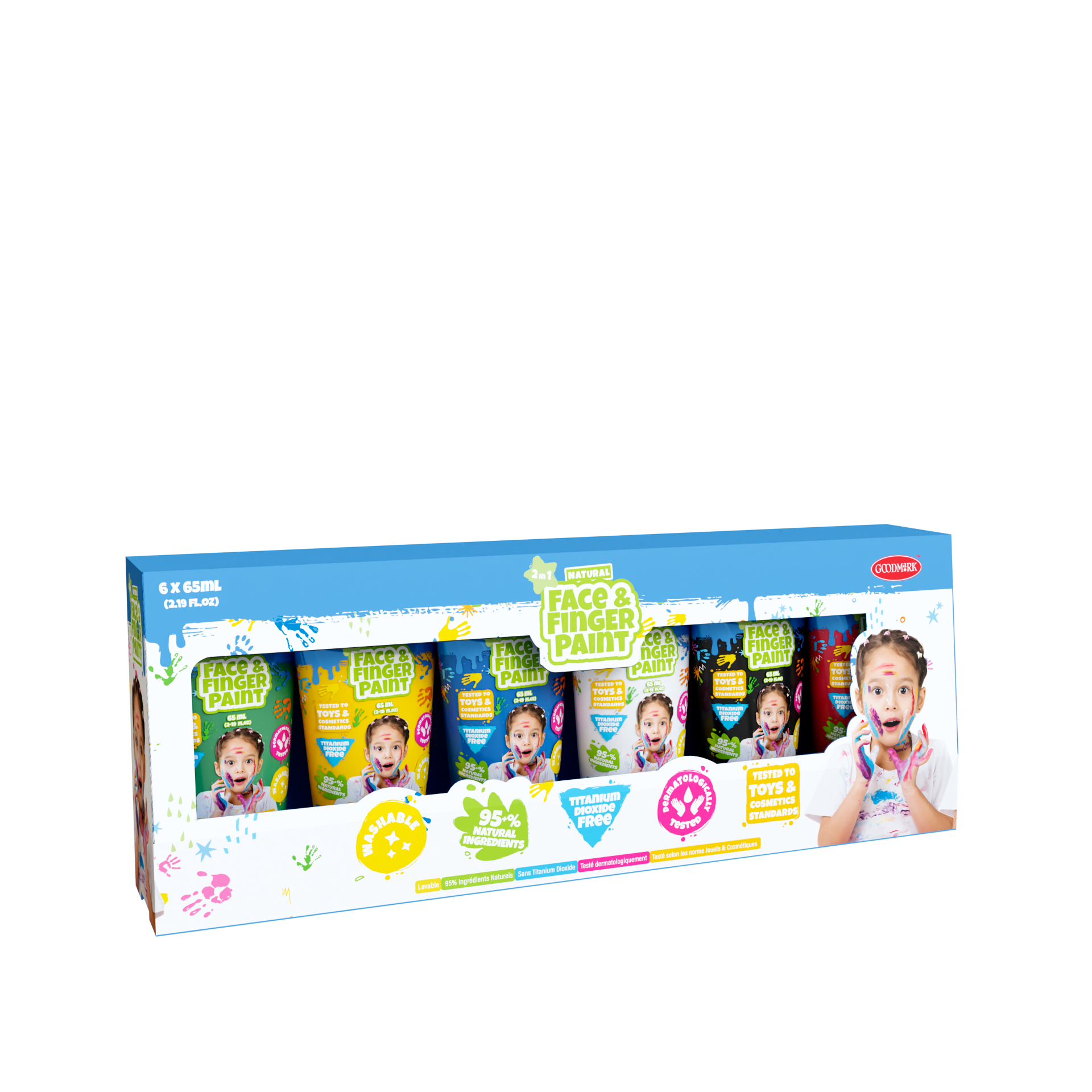 Natural Face & Finger Paint – 65ml Tubes 6-Pack (109004) v:1488860