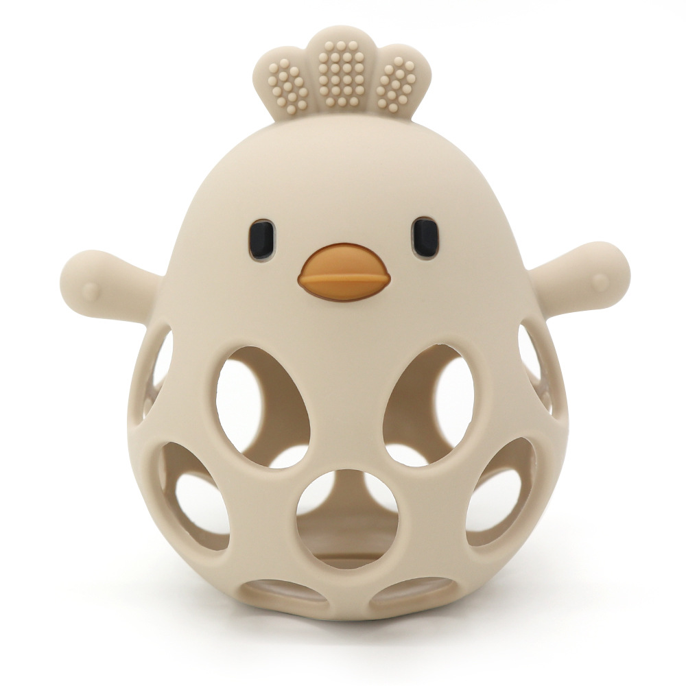 Magni – Teether ball with duckling in LFGB silicone, beige – (5630) v:5716620 Magni – Teether ball with duckling in LFGB silicone, beige – (5630) v:5716620