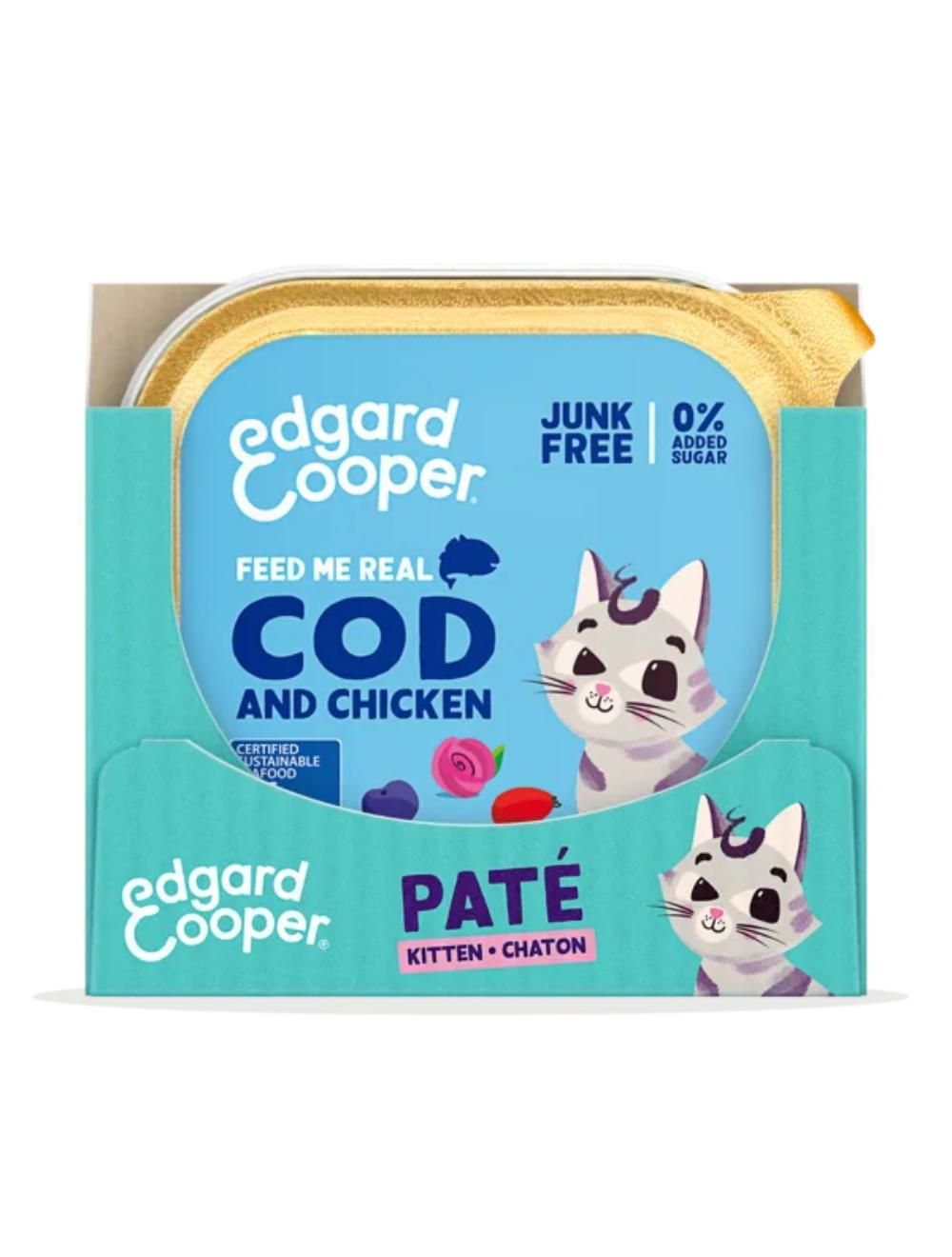 Edgard Cooper - 16 x Kitten Vetfood Paté Cod/Chicken - 85g - Bundle v:7678226
