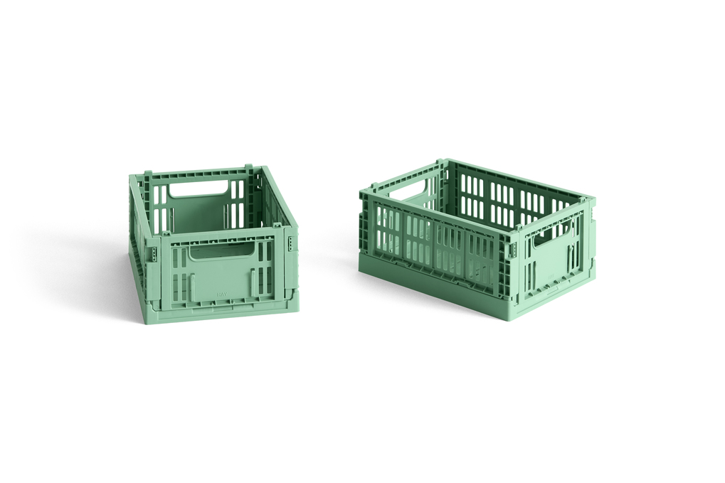 HAY - Sett med 2 Colour Crate Mini Oppbevaringskasser (Mørk Mintgrønn) - Dark Mint v:3678179