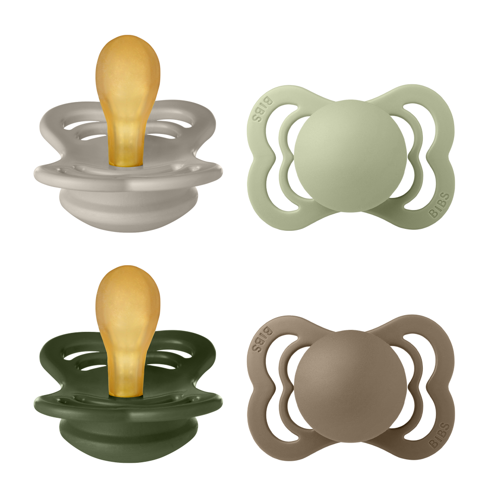 BIBS – Pacifier Supreme – Sand/Sage/Hunter Green/Dark Oak – Size 1 – 4 PACK v:7592119 BIBS – Pacifier Supreme – Sand/Sage/Hunter Green/Dark Oak – Size 1 – 4 PACK v:7592119