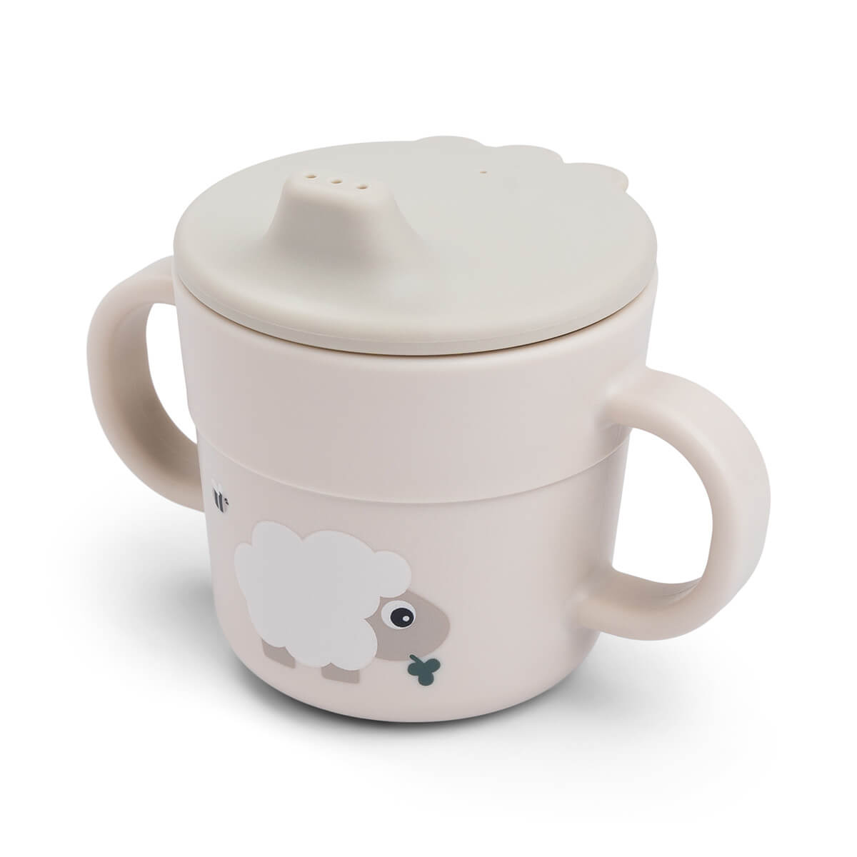 Done by Deer – Foodie spout cup – Tiny farm Sand – Ø8 x H 9 cm v:4956663