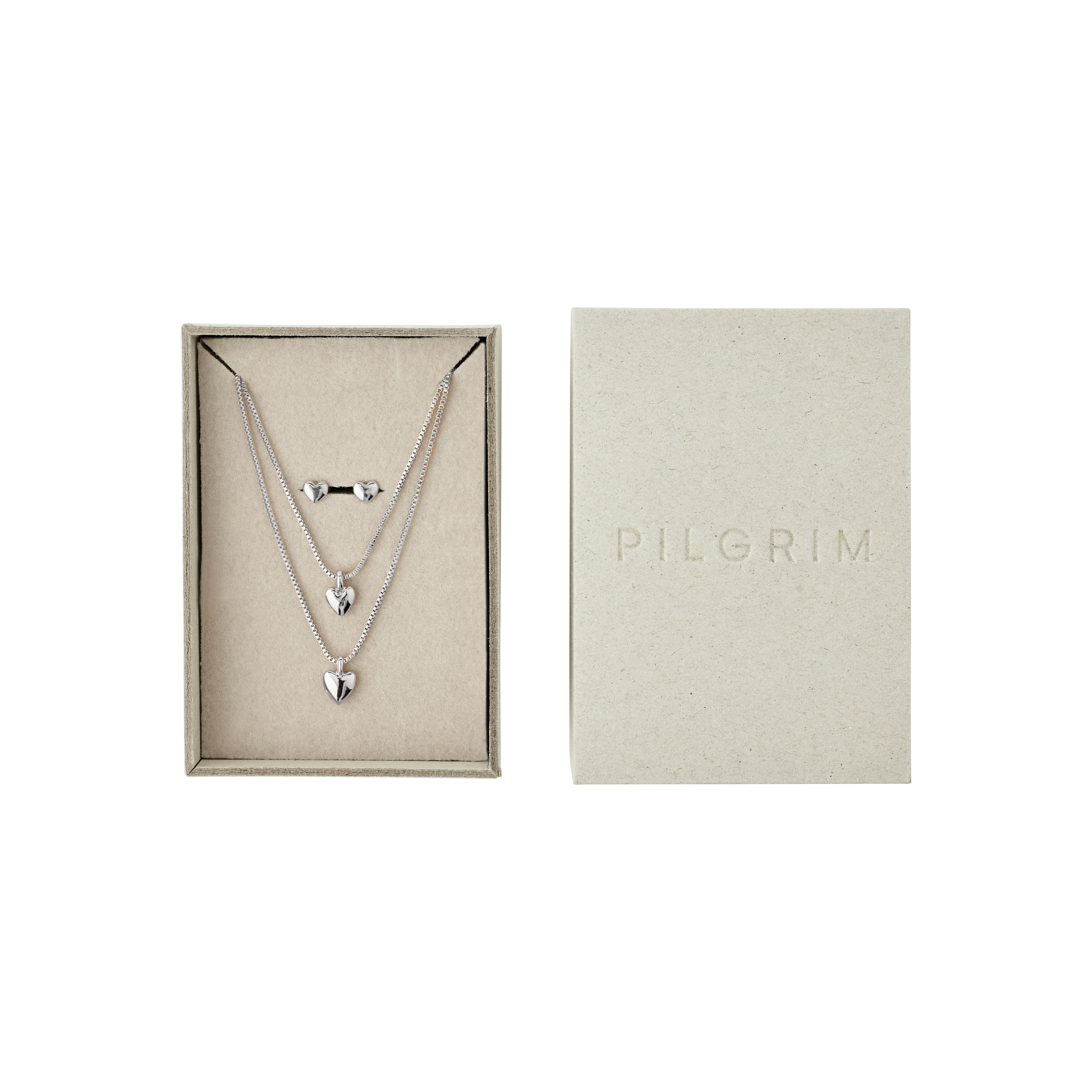 PILGRIM – PENINA Gift Set, Necklace & Earstuds – Silver Plated v:8498756