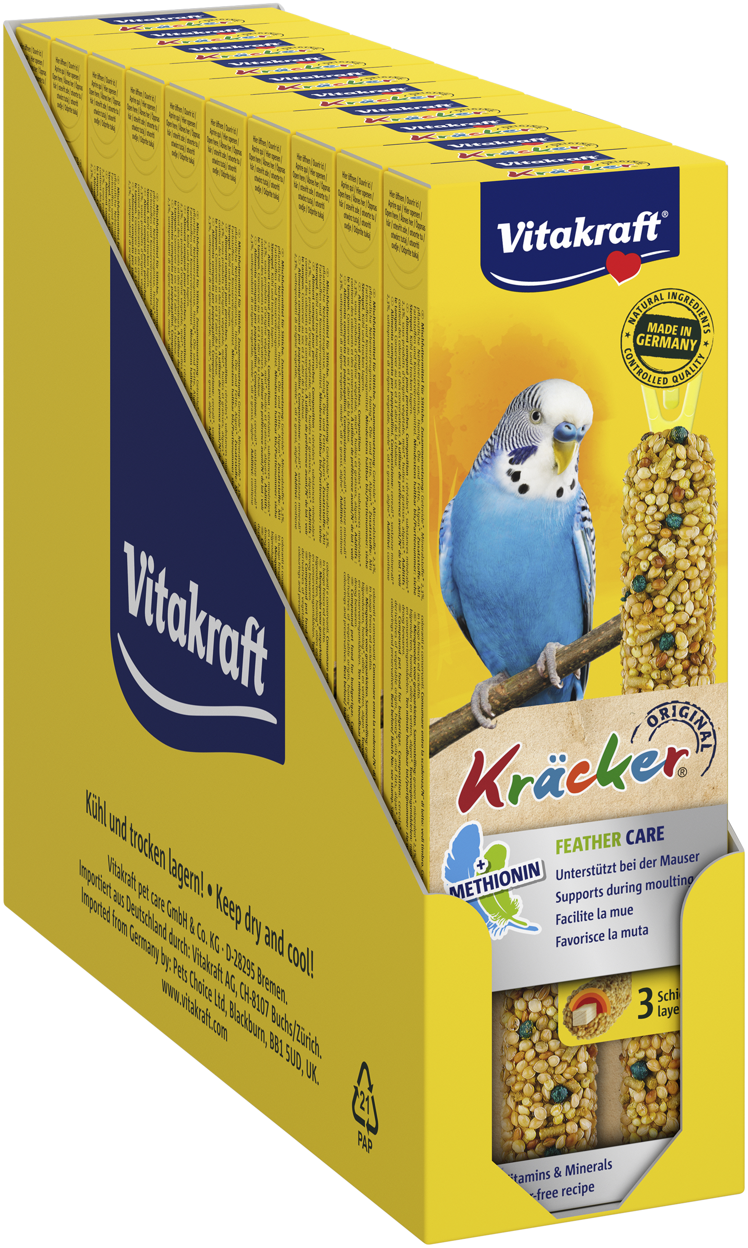 Vitakraft - Bird snacks - 10 x Kräcker Feather Care for budgies (bundle) v:5891887