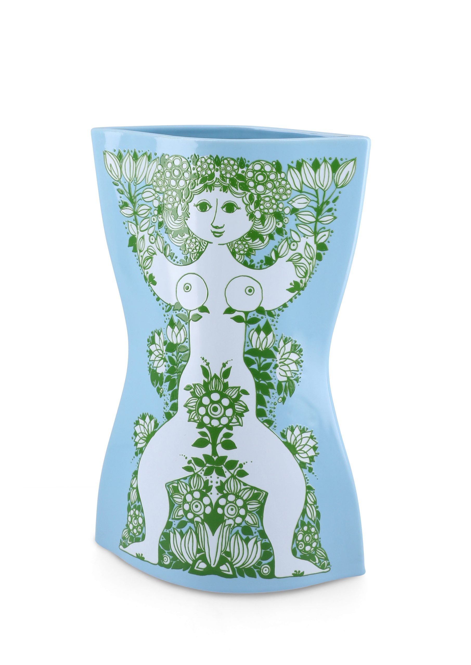 Bjørn Wiinblad - Nina Vase - Lys Blå/Grønn - H28.5 cm v:4395817
