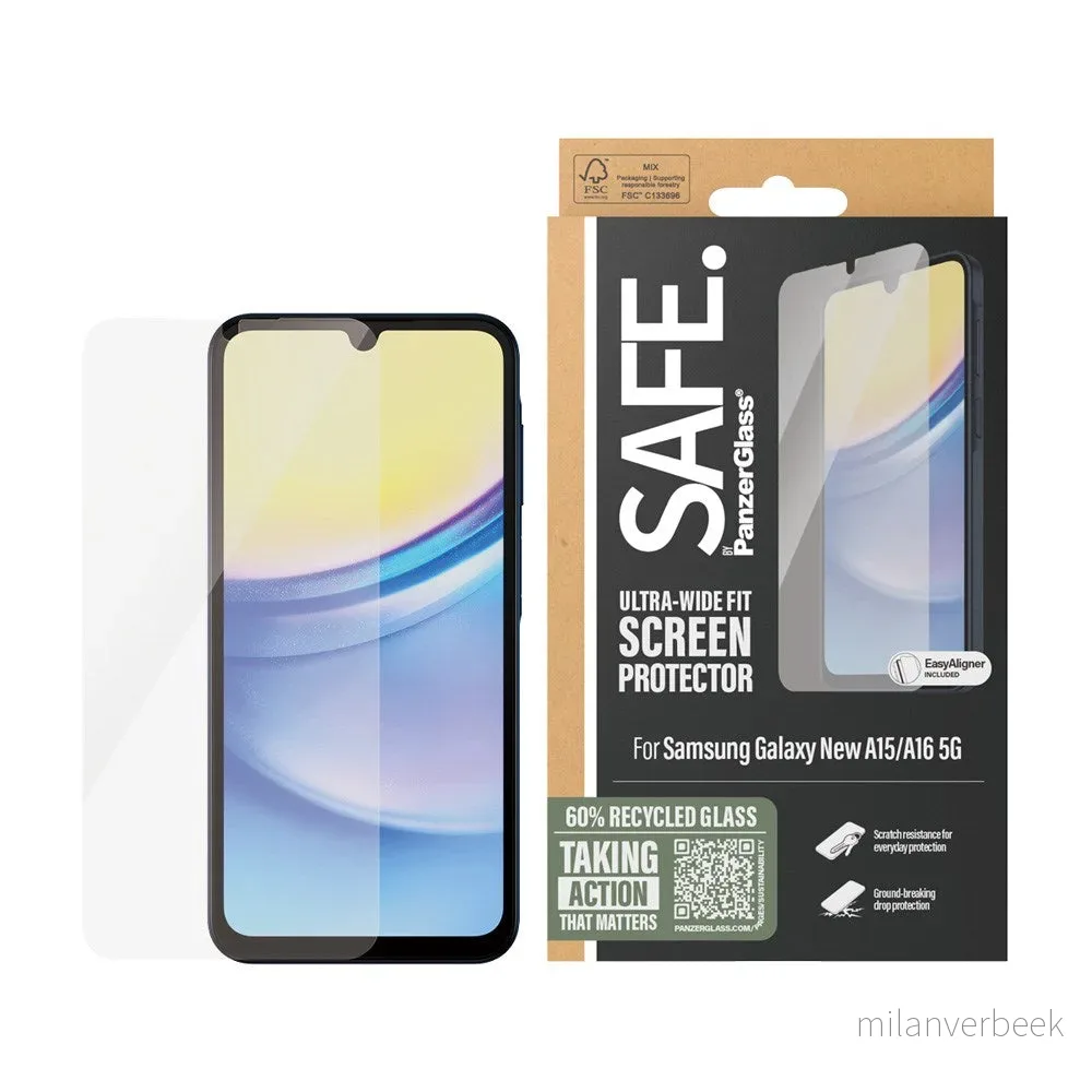 SAFE by PanzerGlass – Screen Protector – Samsung New A16/A16 5G – Ultra-Wide Fit v:5312753 SAFE by PanzerGlass – Screen Protector – Samsung New A16/A16 5G – Ultra-Wide Fit v:5312753