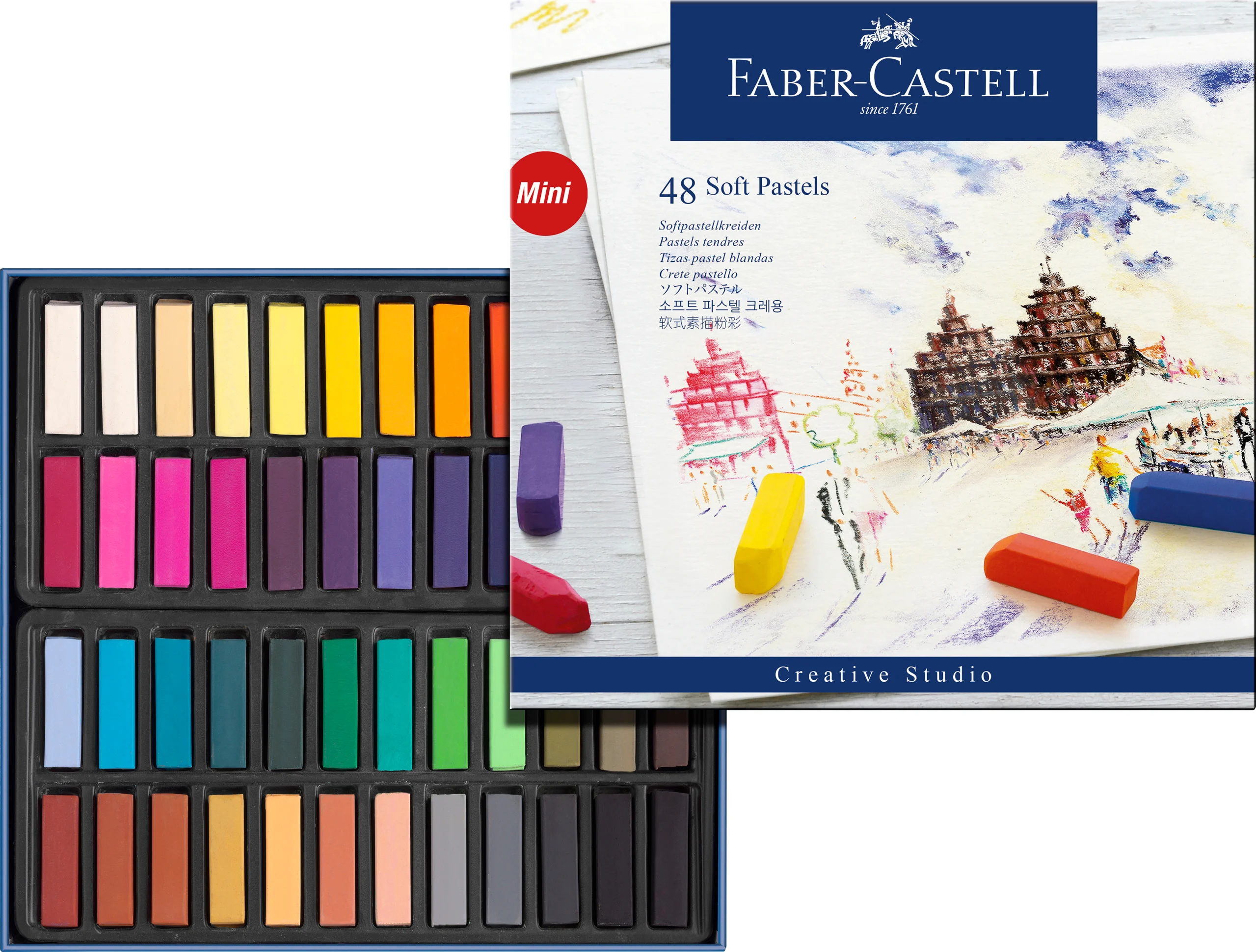 Faber-Castell – Myke pastellfarger mini – eske med 48 stk. v:1052592