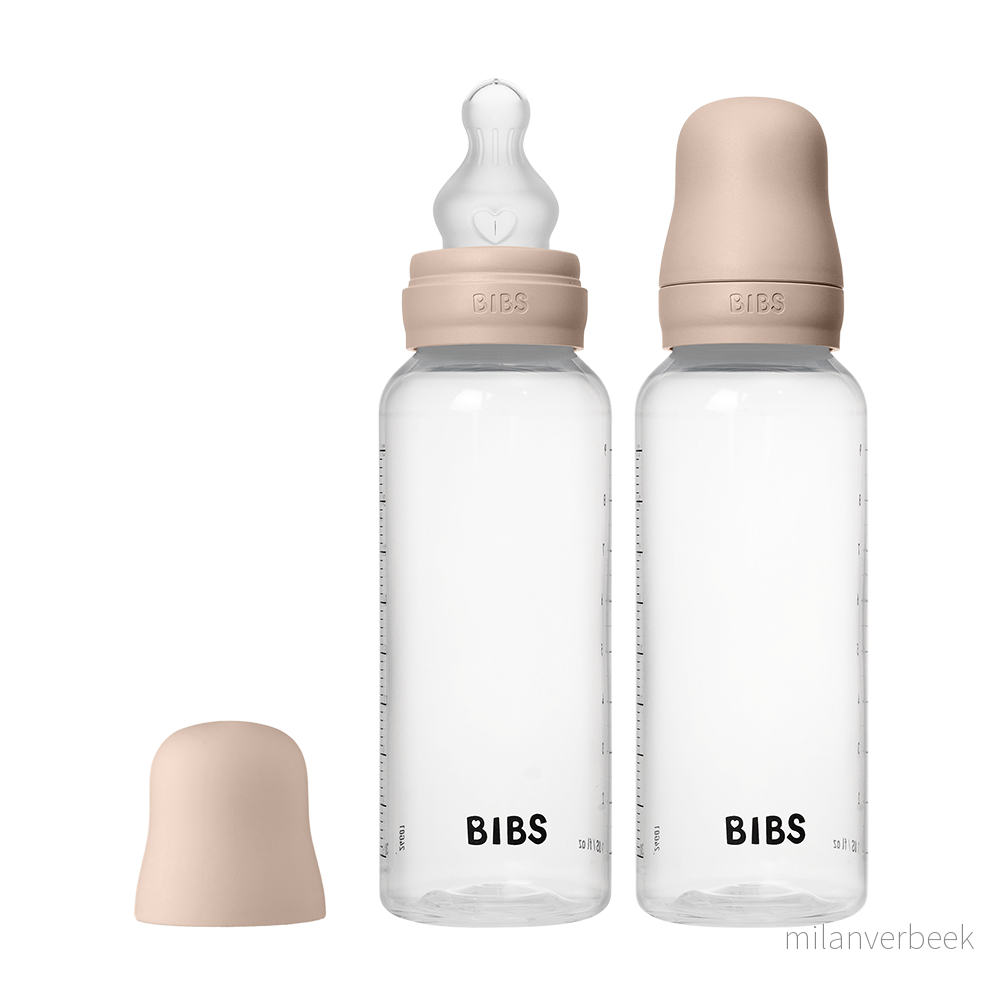 BIBS – Baby Bottle Round Silicone 2 Pack Medium Flow – Blush – 270 ml v:6155641