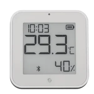 Shelly BLU H&T Display ZB – E-Paper romssensor for temperatur, luftfuktighet og lys – Hvit v:9484870