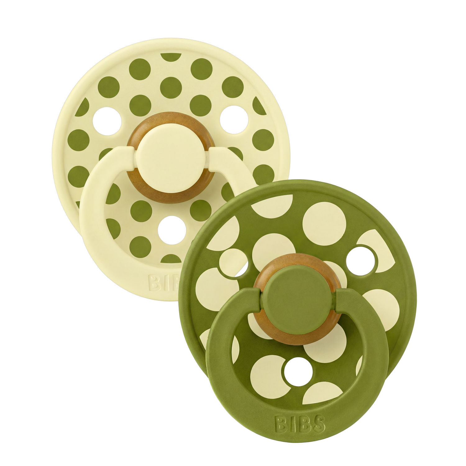 BIBS – Pacifier Studio Colour 2 PACK Polka Mix Latex – Luna/Wasabi – Size 2 v:8086865