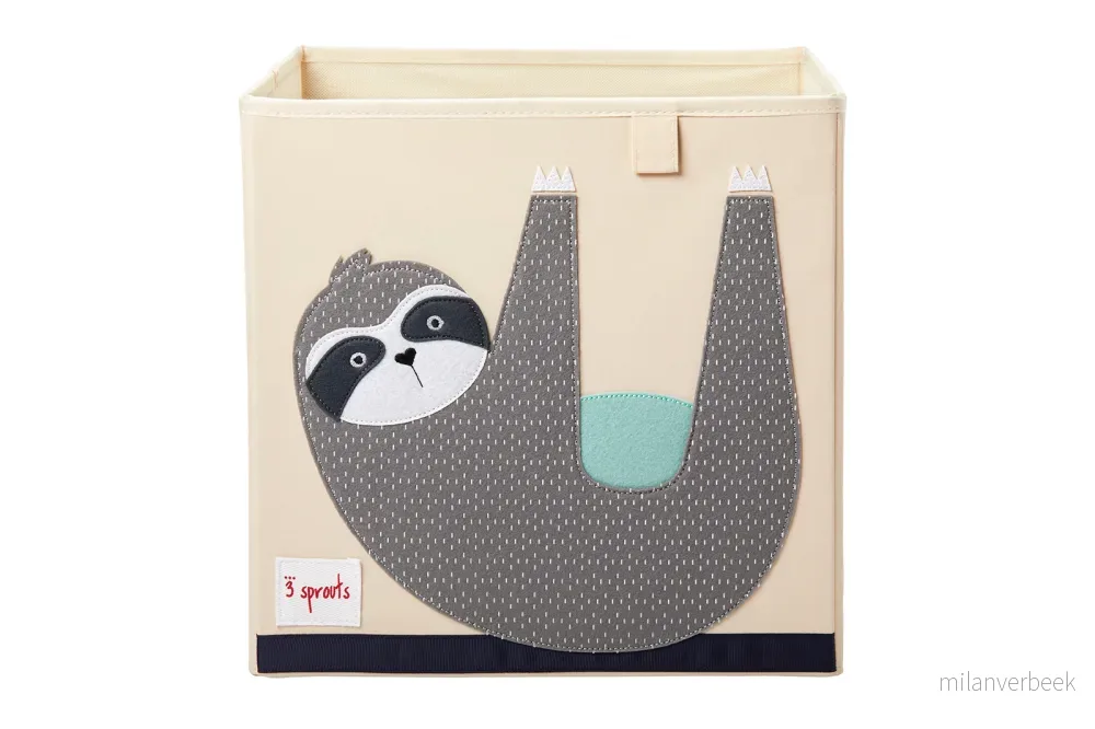 3 Sprouts - Storage Box - Gray Sloth - Gray Sloth v:2167143