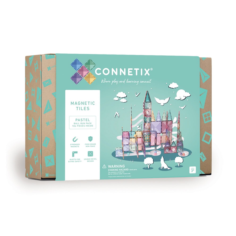 Connetix – Pastel Ball Run Pack 106 Pieces (CT-P-00106-BR) – Gratis frakt v:7503218
