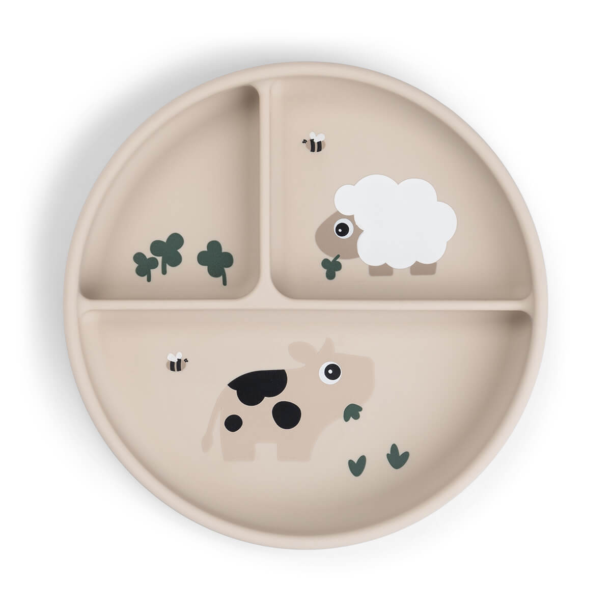 Done by Deer – Stick&Stay compartment plate Tiny farm – Sand – Ø18 x H 3 cm v:3715101 Done by Deer – Stick&Stay compartment plate Tiny farm – Sand – Ø18 x H 3 cm v:3715101