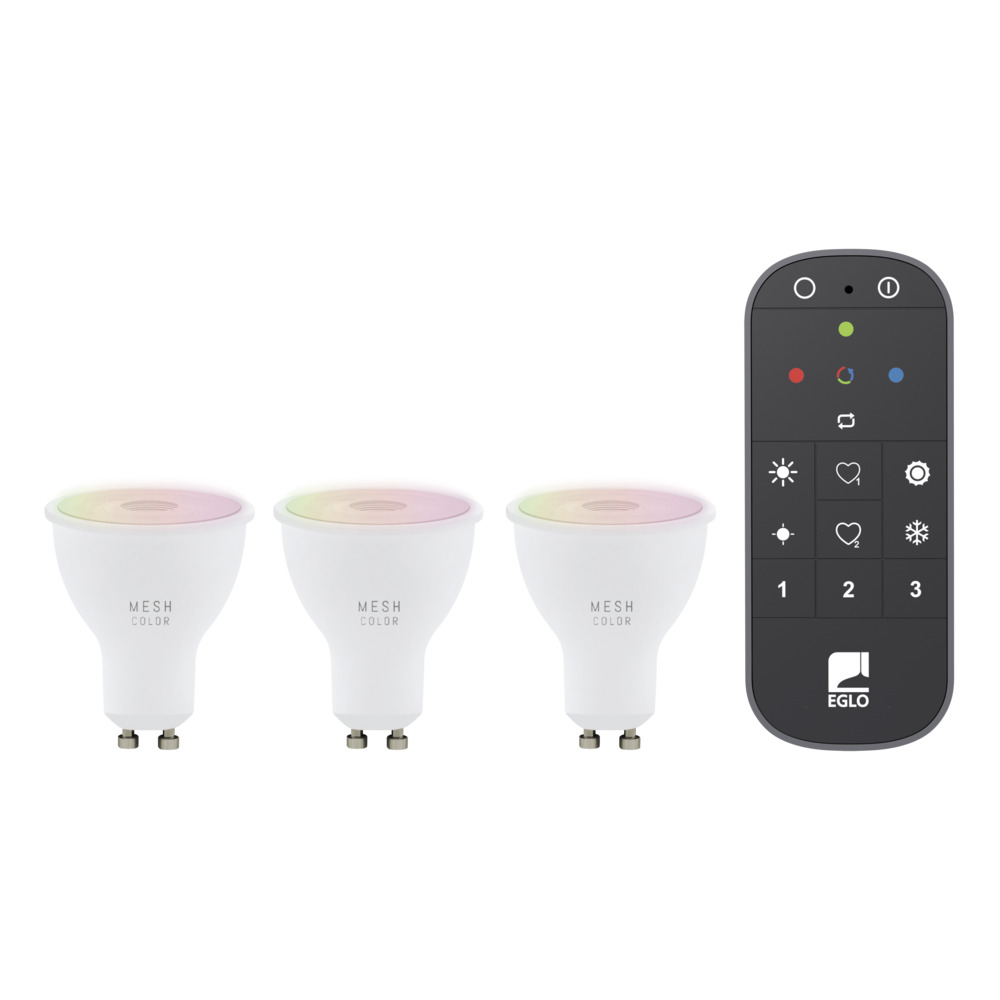 EGLO CONNECT-Z GU10 LED – 3-pk Smartpærer med Fjernkontroll - Zigbee, Matter & Thread - Gratis frakt v:6016323