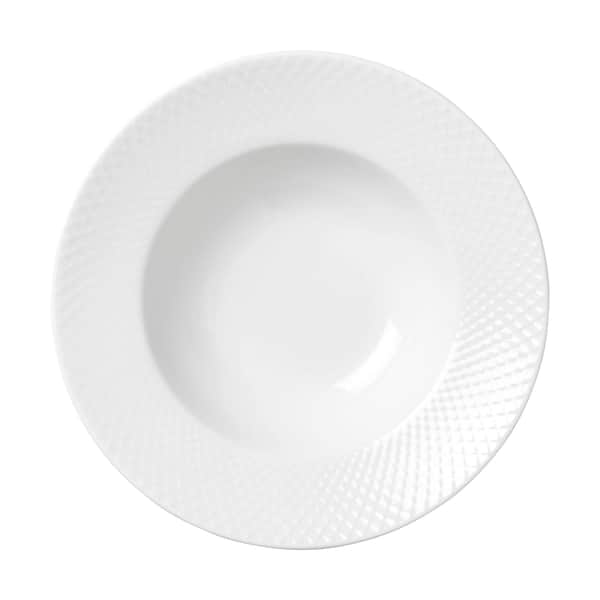 Lyngby Porcelæn – Rhombe Hvit Suppetallerken – Ø24.5 cm – White v:1782757