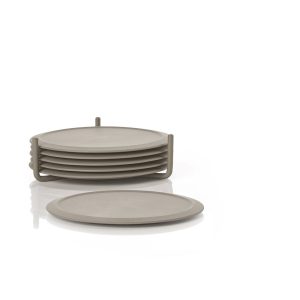 Zone Denmark – Singles Glassbrikker – Sett med 6 – Taupe v:6095777