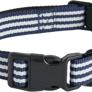HAY – Dogs Collar Flat – M/L – Blue and white stripe – Blå/Hvit – Blue and white stripe v:1421479