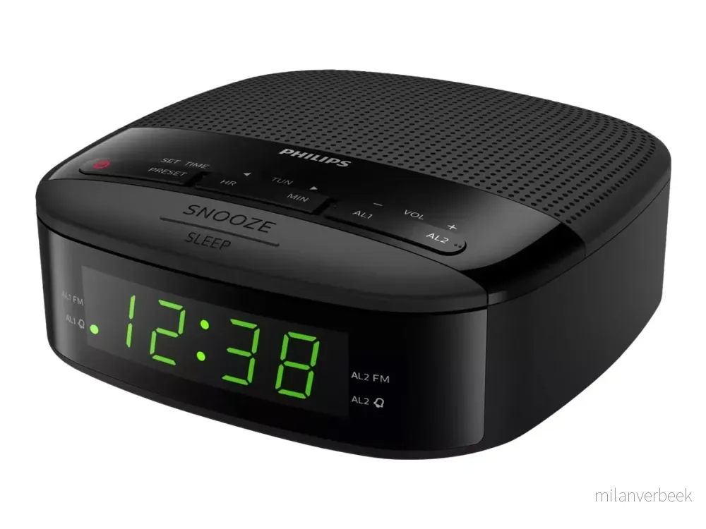 Philips - Radio Alarm Clock FM Digital TAR3205/12 – Svart v:8061082