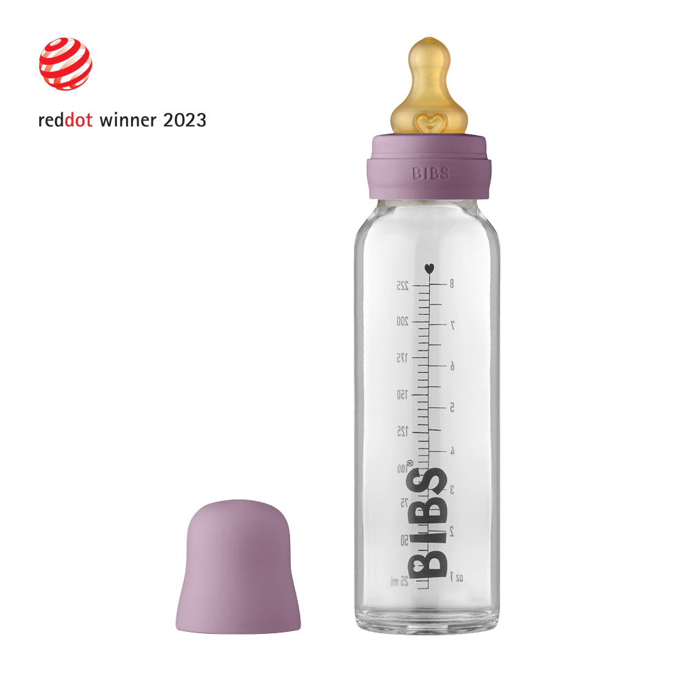 BIBS – Baby Glass Bottle Complete Set Latex – Mauve – 225 ml v:9295527 BIBS – Baby Glass Bottle Complete Set Latex – Mauve – 225 ml v:9295527