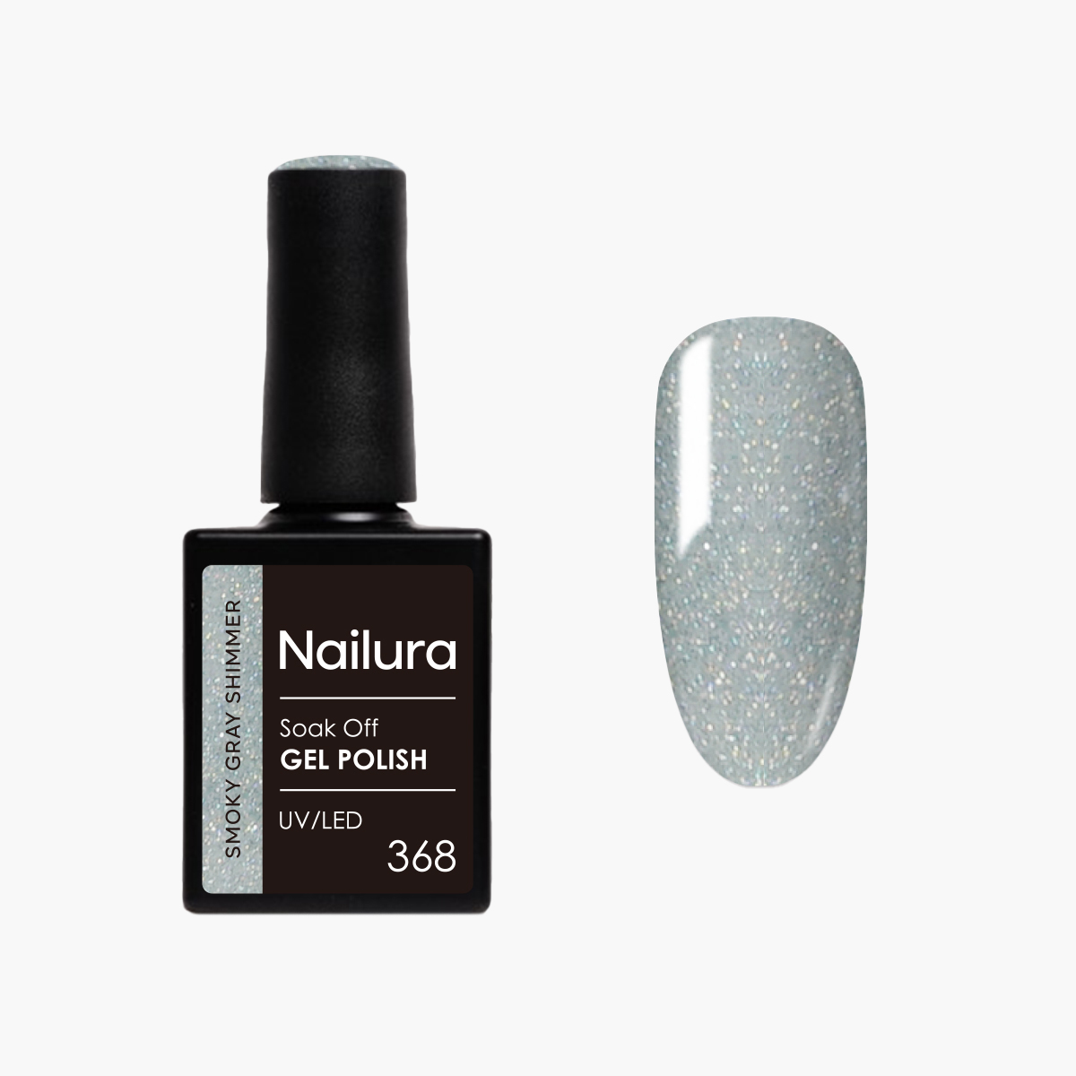 Nailura - Gel Polish 368 - Smoky Gray Shimmer - 10 ml - Smoky Gray Shimmer v:4124733