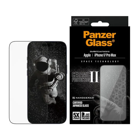 PanzerGlass - Ceramic II Screen Protector iPhone - 17 Pro Max - UWF w. EasyAligner v:9935989