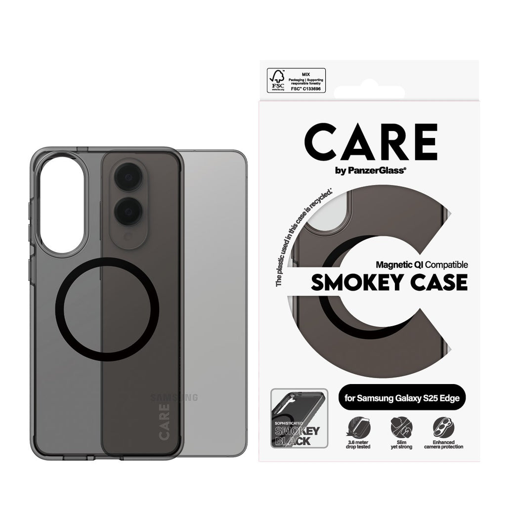 CARE by PanzerGlass - Flagship Case Urban Combat Smokey m. Sort Qi Compatible Samsung S25 Edge v:6959460