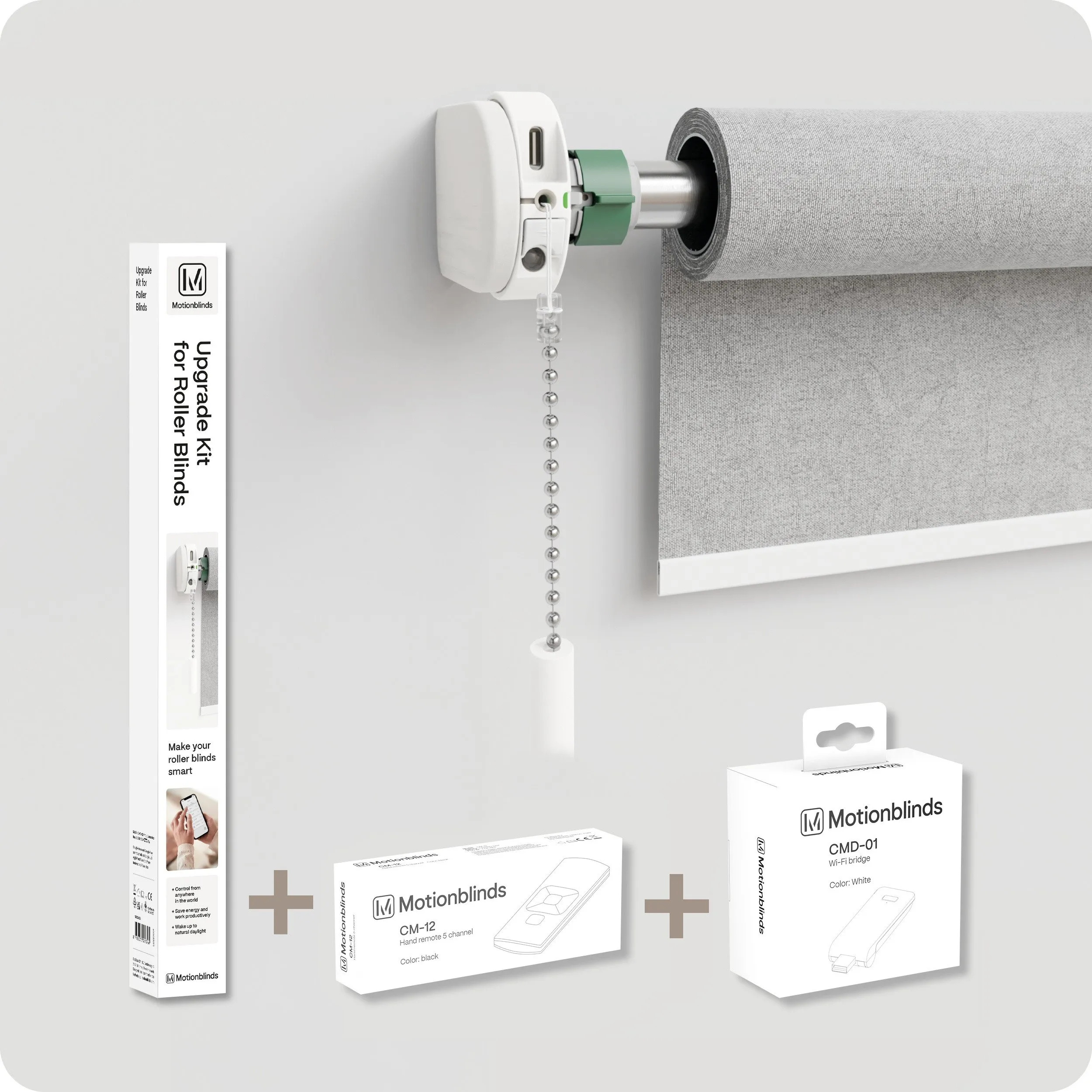 MotionBlinds Oppgraderingssett – Startpakke med motor, bro og fjernkontroll - Gratis frakt v:9858823