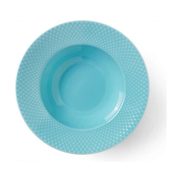 Lyngby Porcelæn - Rhombe Color Suppetallerken - Ø24.5 cm - Turkis - Turquoise v:1541300