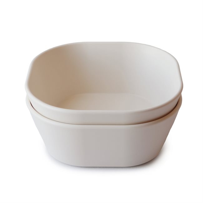 Mushie – Dinner Bowl Square – Ivory – 12.7 x 12.7 x 5 cm v:8900726