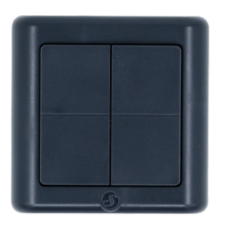 Shelly Trådløs Veggbryter 4 Knapper – Smart Bluetooth & Zigbee (Mørkegrå) v:6778624